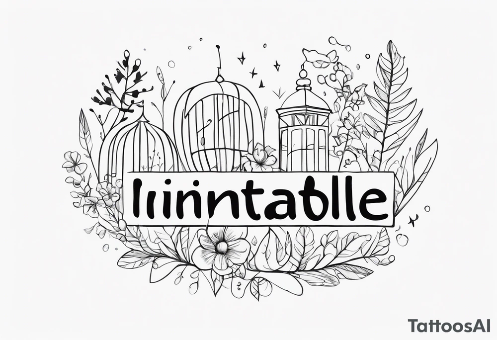 The word ‘inimitable’ in a pretty font tattoo idea