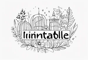 The word ‘inimitable’ in a pretty font tattoo idea