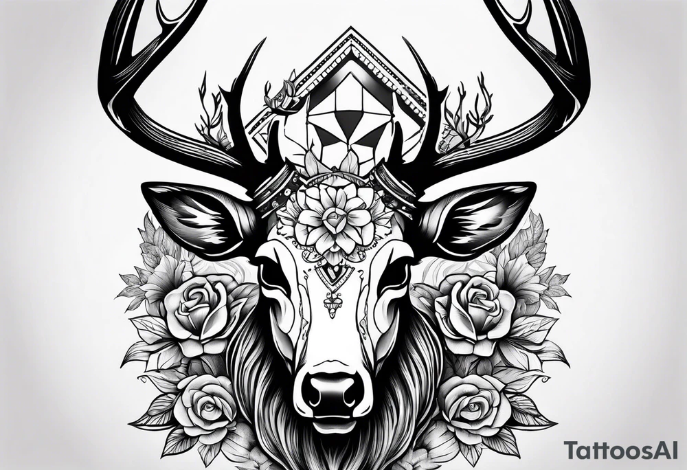 deer skull tattoo idea
