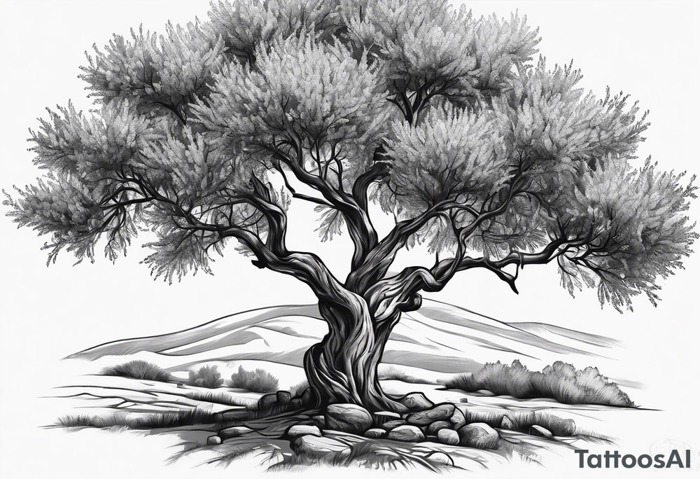 Russian olive tree tattoo idea
