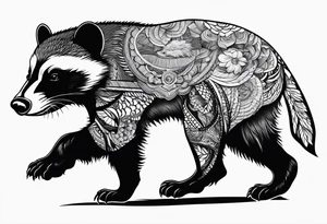 Beautiful honey badger tattoo idea
