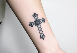 cross with jewels tattoo idea