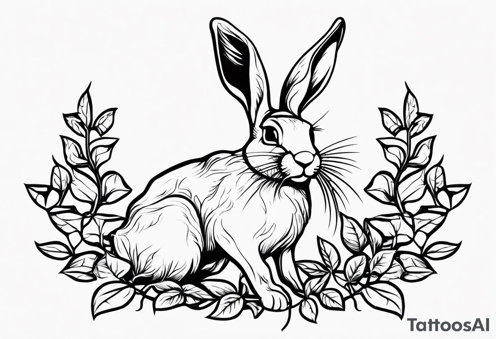 hare, ivy
Show as a band for around an arm tattoo idea