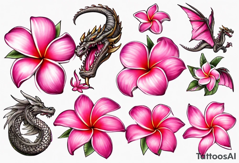 pink plumeria
dragon tattoo idea