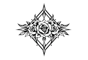 A lot of small roses in a diamond shape tattoo idea