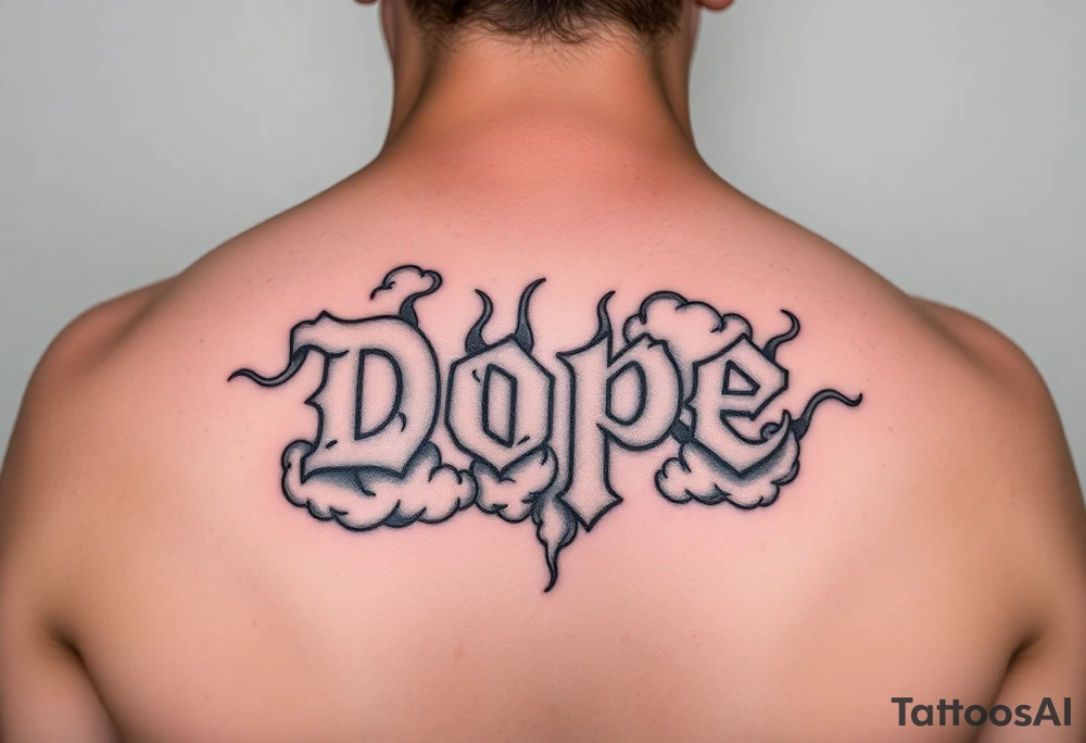 Dope spelled out in smoke
Clouds tattoo idea