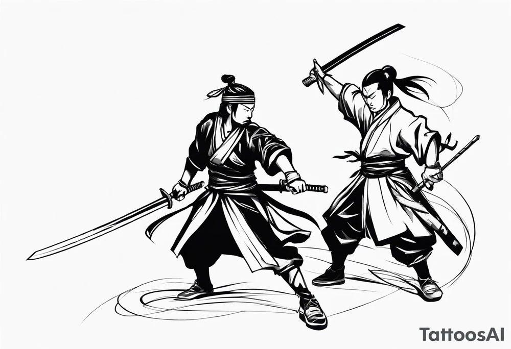 asian swordmaster and blind fold ready to attack tattoo idea asian swordmaster and blind fold ready to attack tattoo idea