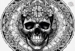 sacredgeometry, skull, clock, life, love tattoo idea
