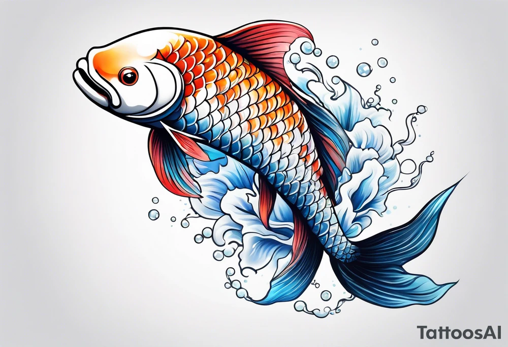 Constellation, animal koi carp, snowflake tattoo idea