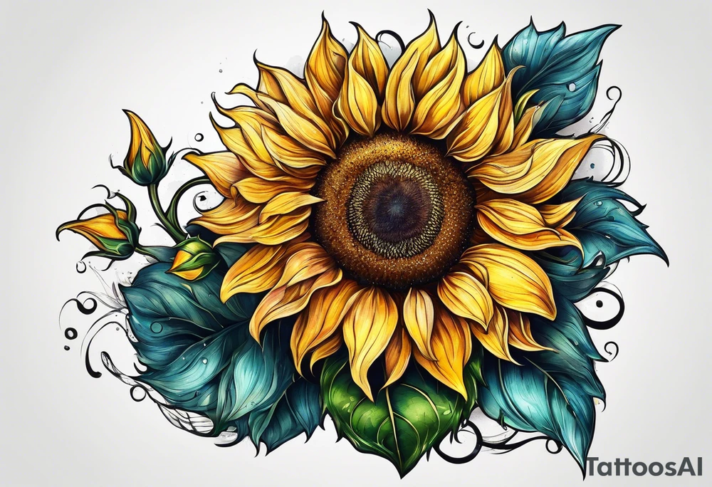 flower, sunflower, tattoo idea