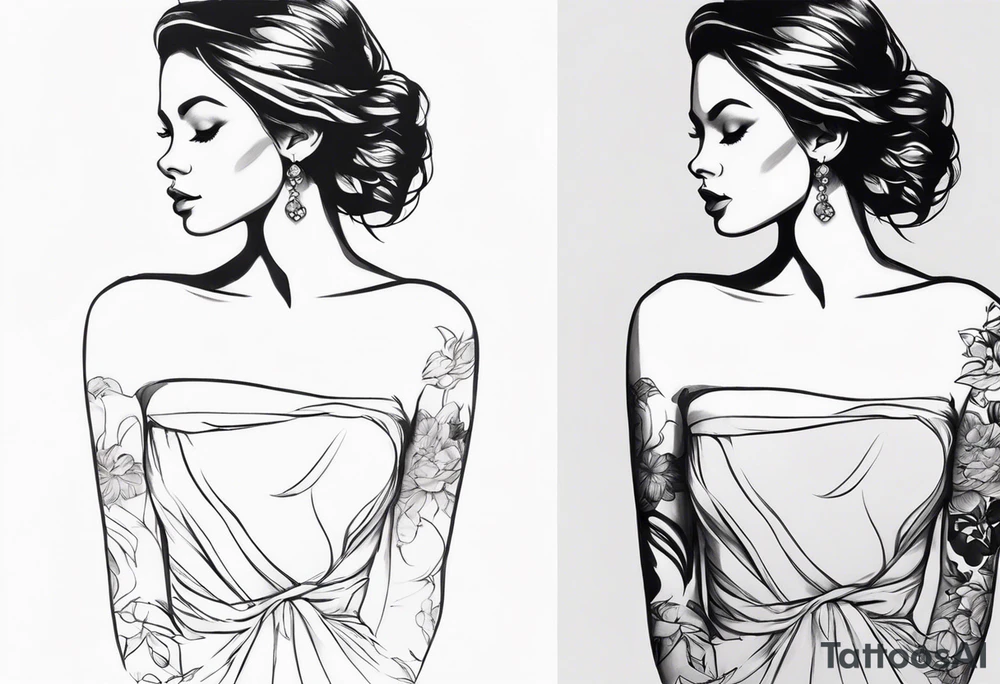 GIRL IN WEDDING DRESS tattoo idea