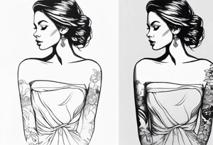 GIRL IN WEDDING DRESS tattoo idea