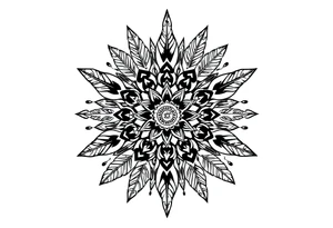 spiritual feathers ornamental mandala indian shaman rune tattoo idea