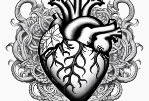 anatomical human Heart with tentacles tattoo idea