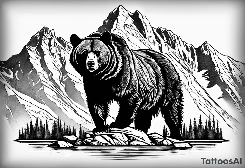 bear 
teton mountains tattoo idea