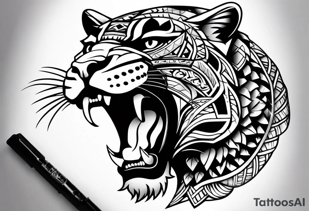 aztec black jaguar tattoo idea