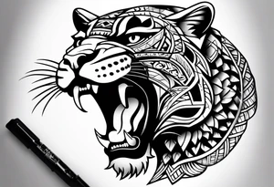 aztec black jaguar tattoo idea