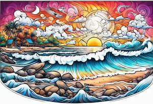 Beach and snow tattoo idea