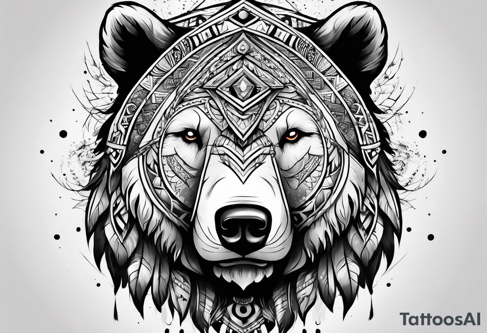 Snow bear shaman tattoo idea