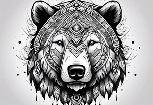 Snow bear shaman tattoo idea