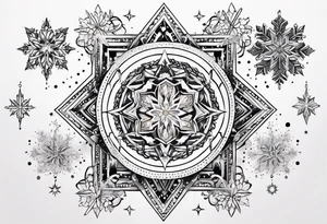 Constellation, leon, snowflake tattoo idea