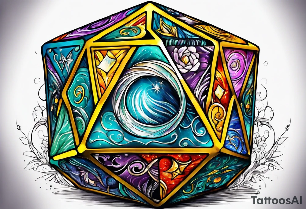 a twenty sided die tattoo idea