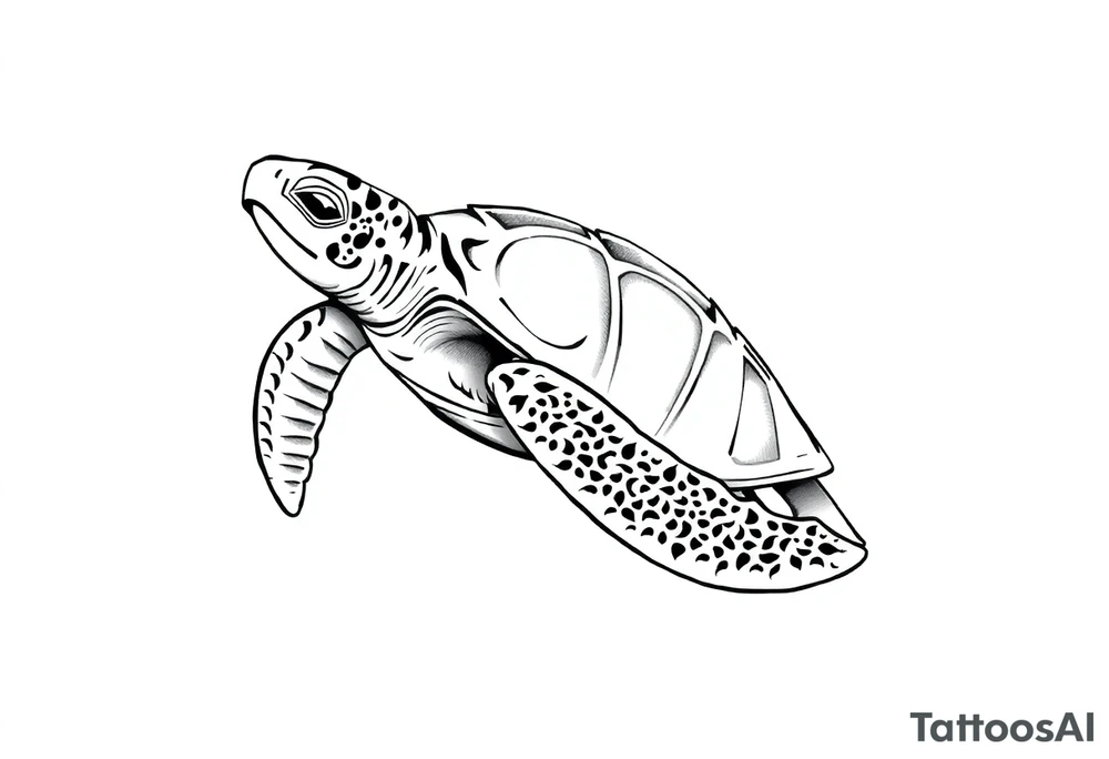 Sea turtle  tribal tattoo idea