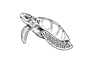 Sea turtle  tribal tattoo idea