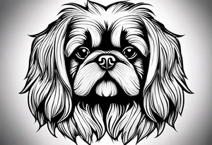 A mixed breed Pekingese and Shih-Tzu dog. Just the outline of his face. tattoo idea