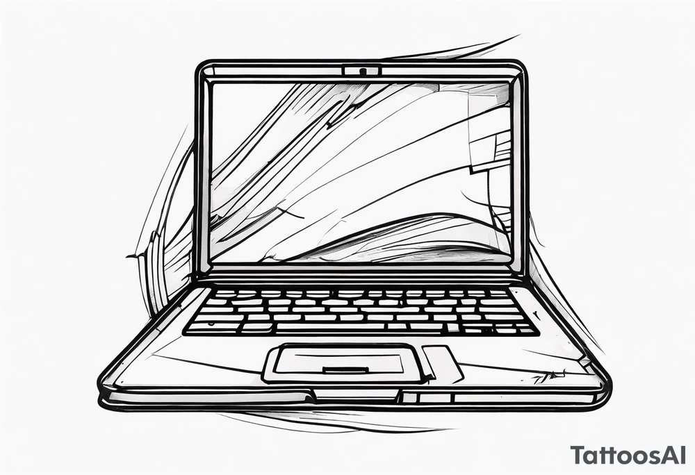 Broken laptop tattoo idea