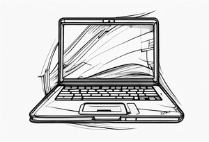 Broken laptop tattoo idea