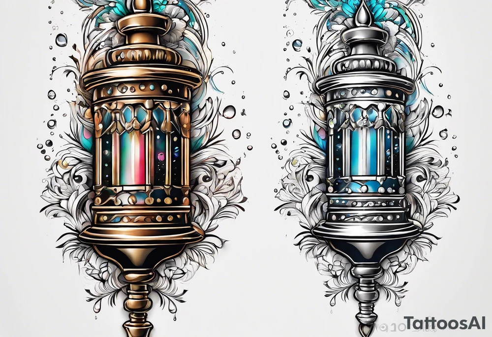 Sprinkler with water drops tattoo idea