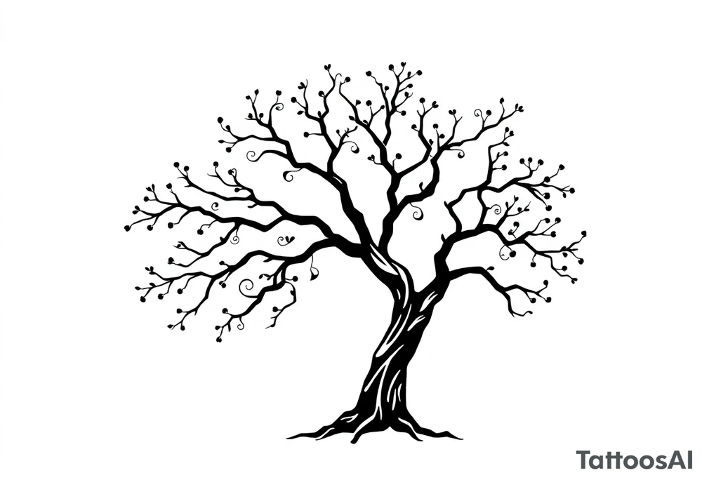 easy windy tree with 02.18.1998 tattoo idea