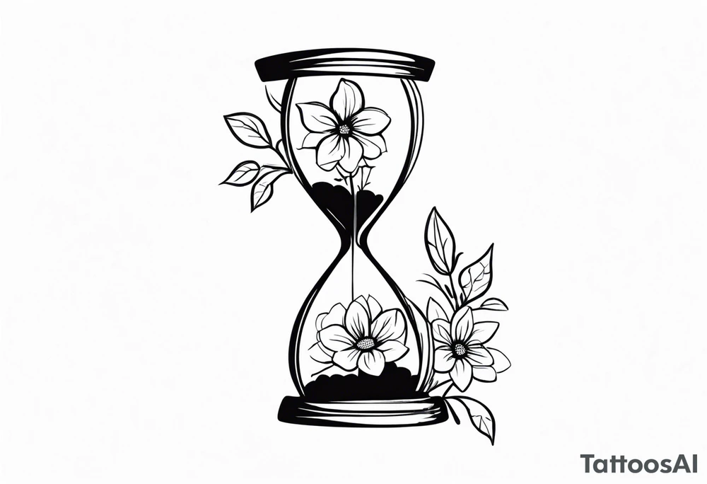 Hourglass with flowers growing out of it. tattoo idea