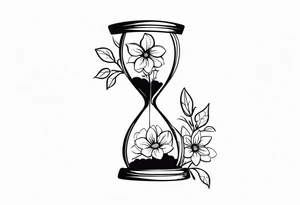 Hourglass with flowers growing out of it. tattoo idea