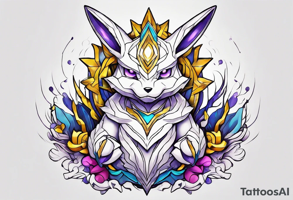 Alakazam pokemon statue tattoo idea