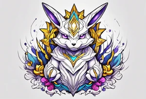 Alakazam pokemon statue tattoo idea