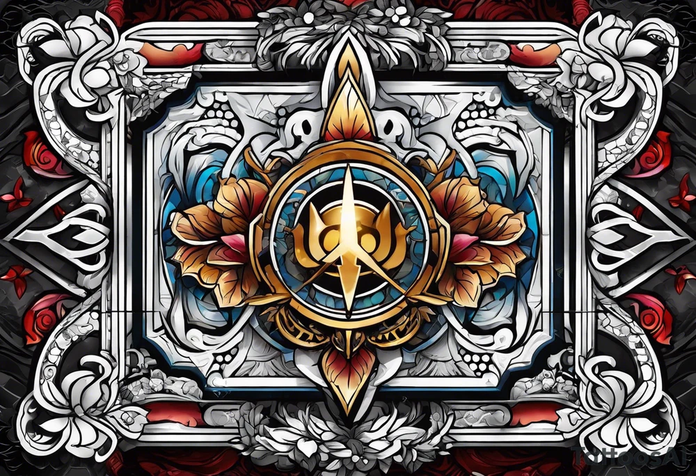 free masonry symbol , rectangle tattoo idea
