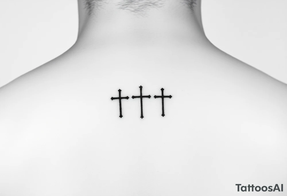 3 simple cross side by side on top of the 4th finger. elegant, simple.
Use simple t that are simple lines, like a micro tattoo. no complicated designs or lines tattoo idea