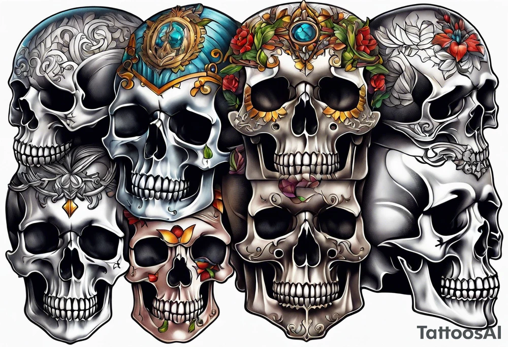 alter of skulls tattoo idea