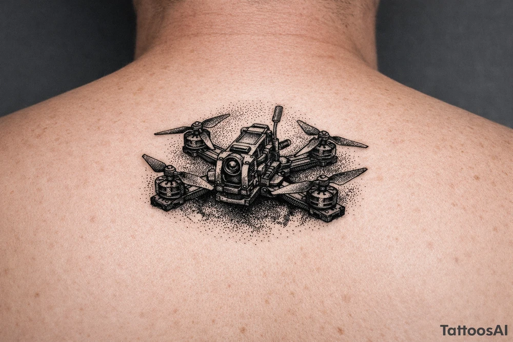 freestyle fpv drone tattoo idea