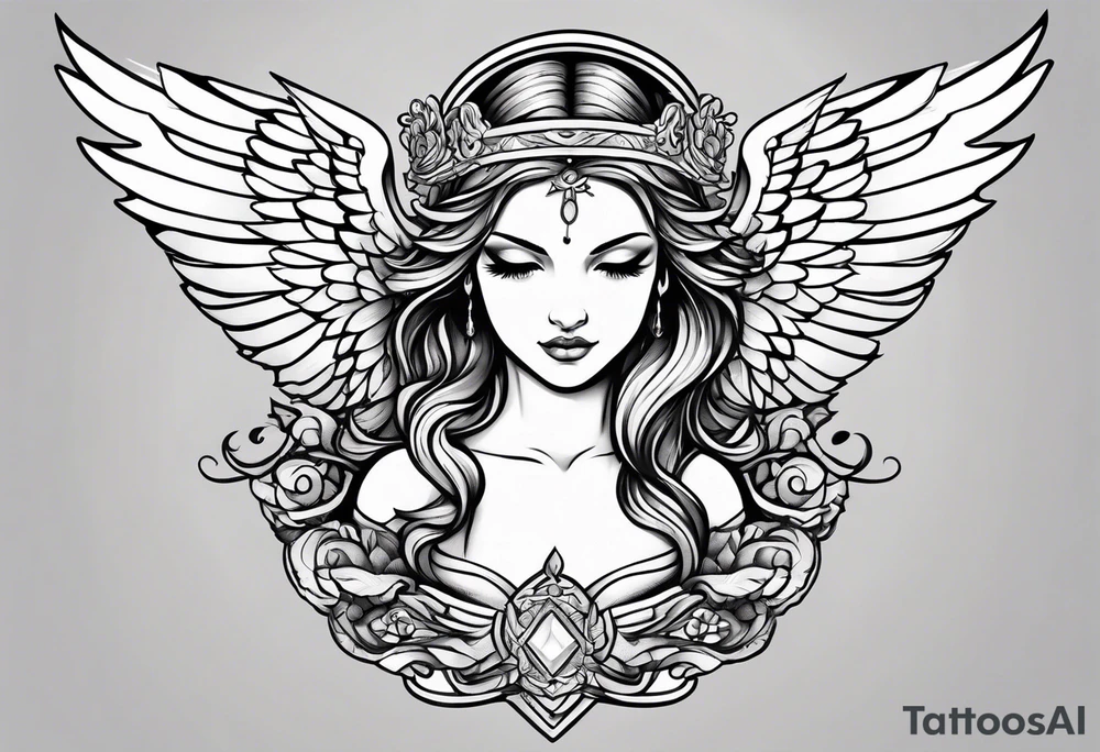 Naked angel tattoo idea