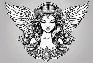 Naked angel tattoo idea
