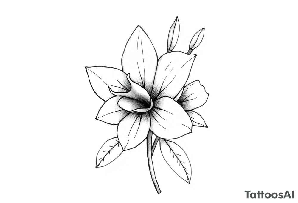 fine line flower that has daffodil, violet and narcisuss tattoo idea