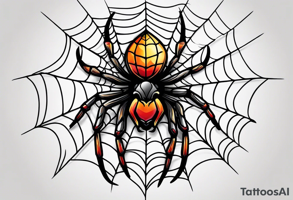 spider with web tattoo idea