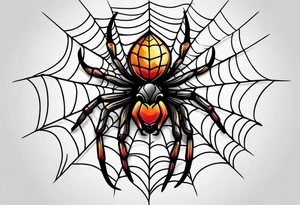 spider with web tattoo idea