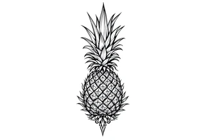 Majestic pineapple, crown, diamonds, vagina, anus tattoo idea