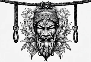 hanging rope shadow tattoo idea