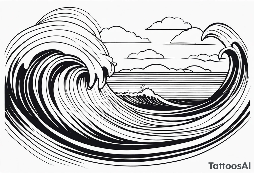 Ocean Waves Motion tattoo idea