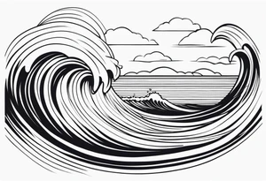 Ocean Waves Motion tattoo idea